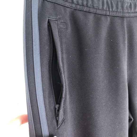 Adidas Three Stripe Black Climacool Track Pants with Side Zips Athleisure Gym - Picture 8 of 17